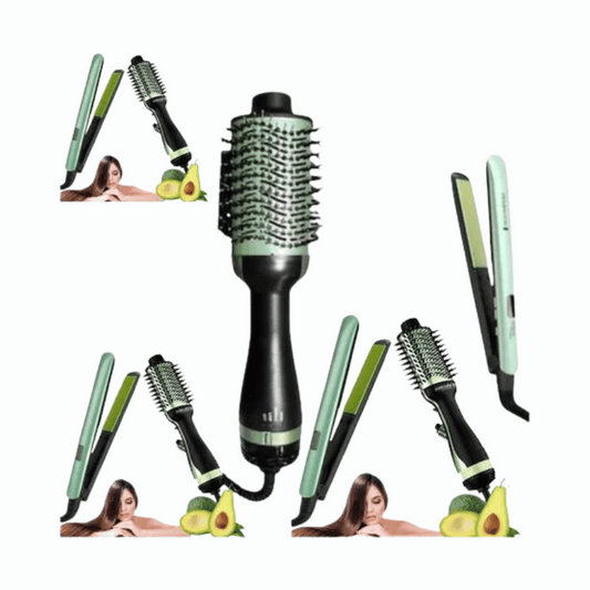 Combo Remington Plancha + Cepillo Secador color Aguacate