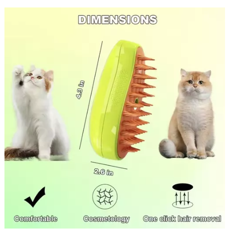 Cepillo Pelo Mascotas Recargable Vapor