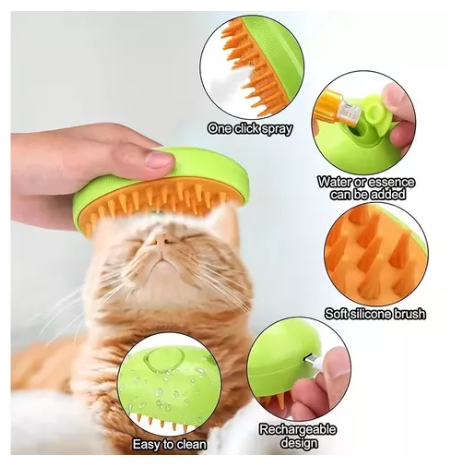 Cepillo Pelo Mascotas Recargable Vapor