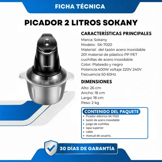 Procesador de alimentos 2 en 1 SOKANY