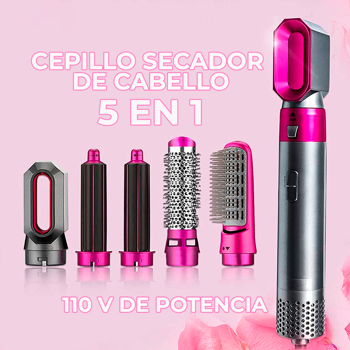 Cepillo Eléctrico Secador Pelo 5 En 1