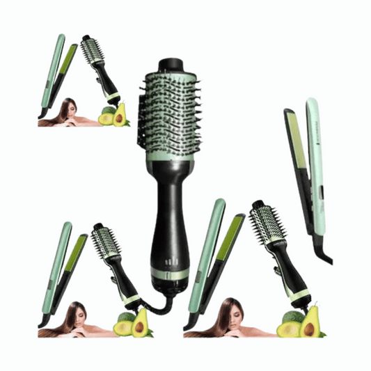 Combo Remington Plancha + Cepillo Secador color Aguacate